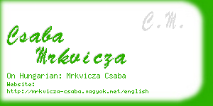 csaba mrkvicza business card